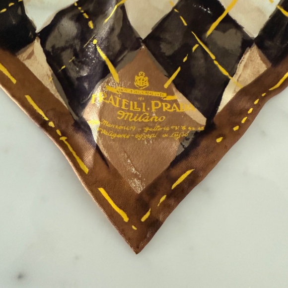 Prada Foulard Twill Argyle Kerchief, 2FF036, New - Picture 3 of 5